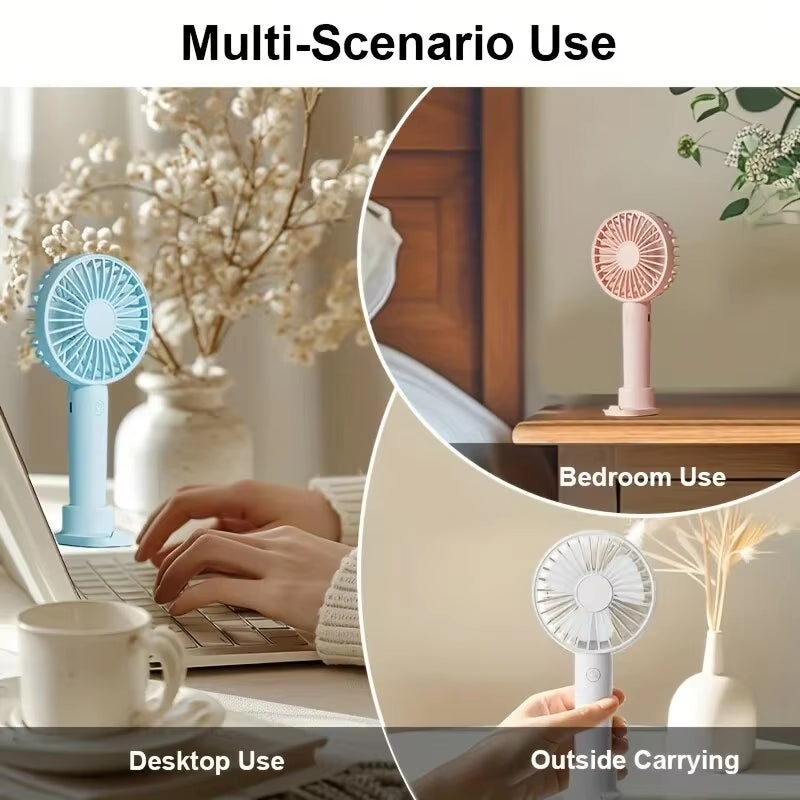 Usb Charging Handheld Fan Turbine Wind Portable Mini Hand Fan Stand Desk Fan