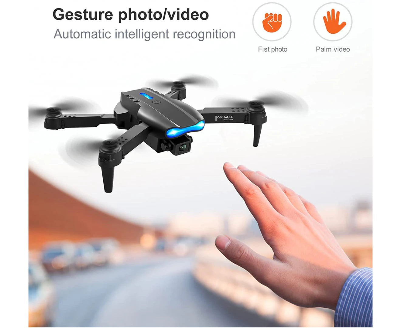 RC Drone with 4K Camera, Mini Drone for Kids and Adults, RC Quadcopter with 3D Flips, Obstacle Avoidance, Trajectory Flight