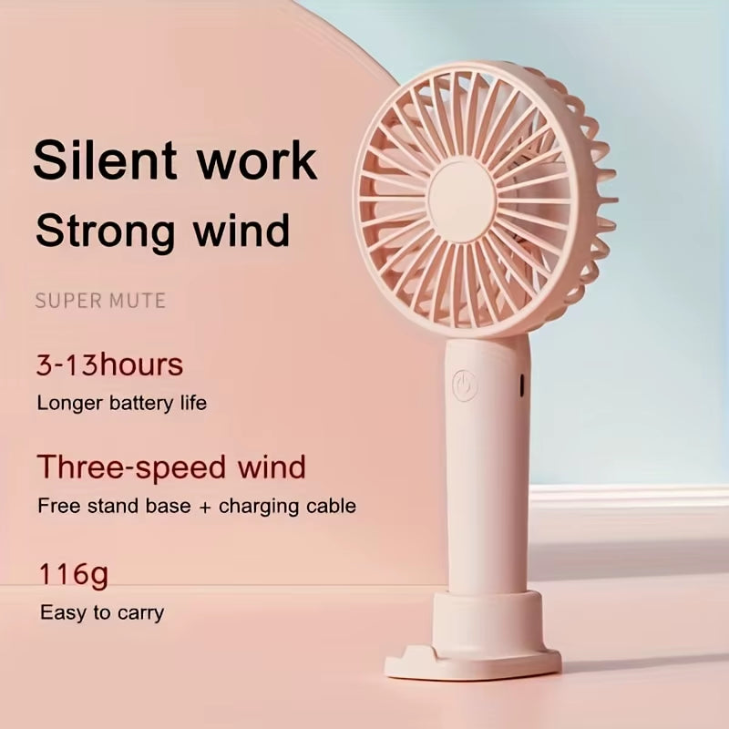 Usb Charging Handheld Fan Turbine Wind Portable Mini Hand Fan Stand Desk Fan