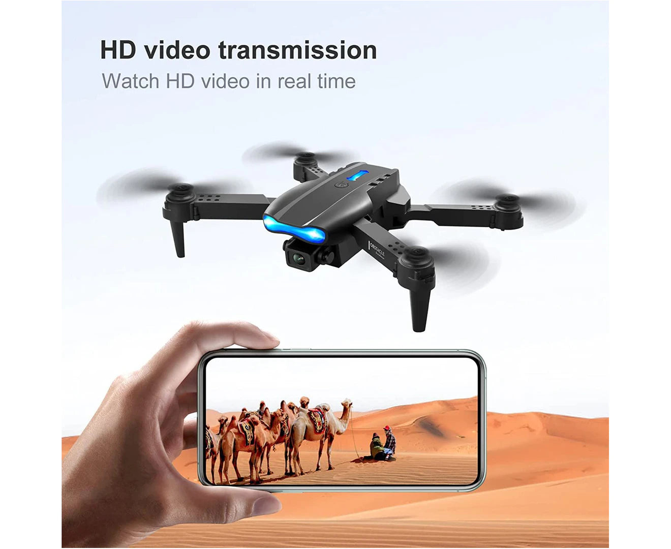 RC Drone with 4K Camera, Mini Drone for Kids and Adults, RC Quadcopter with 3D Flips, Obstacle Avoidance, Trajectory Flight