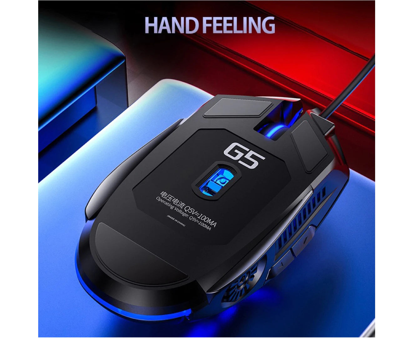 Silent/Sound USB Wired 6-Buttons 3200DPI Adjustable Light Gaming Mouse for PC - White Sound