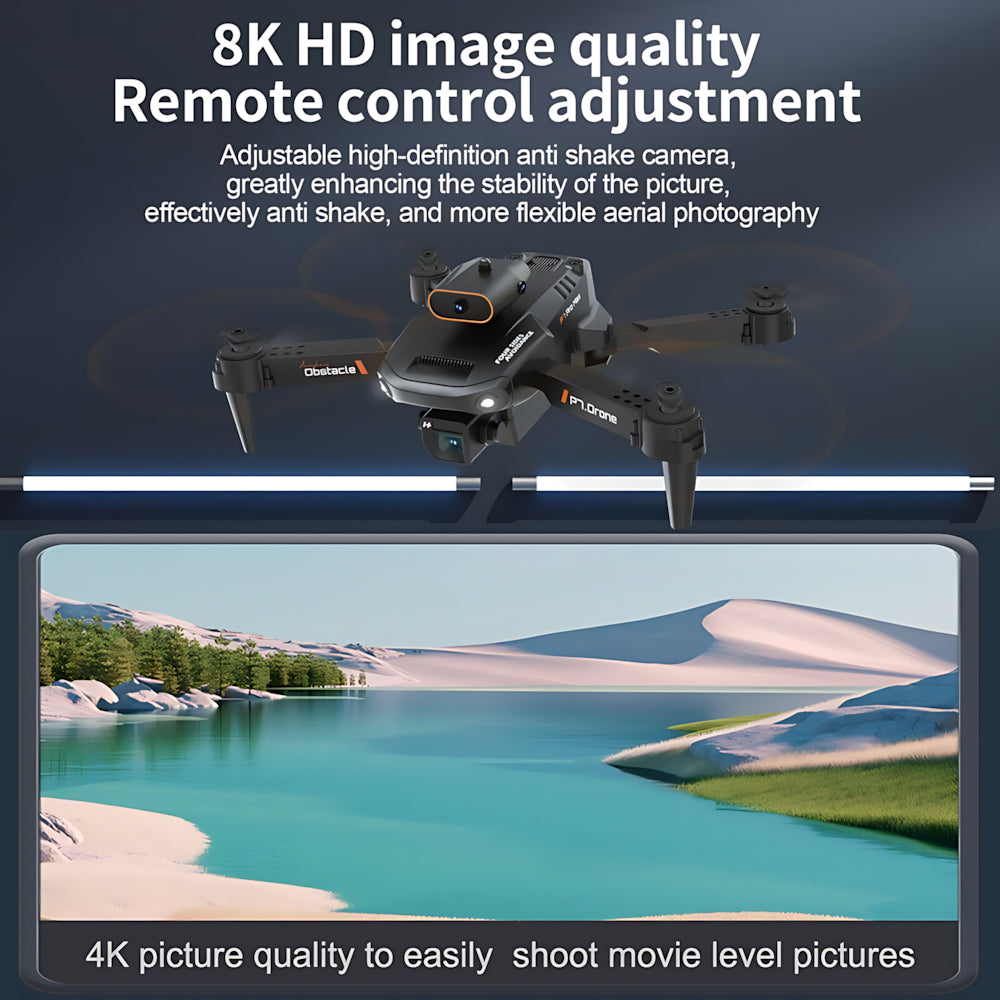 8K Drone with HD Camera GPS Drones Wifi FPV Foldable RC Quadcopter 3Battery Gift