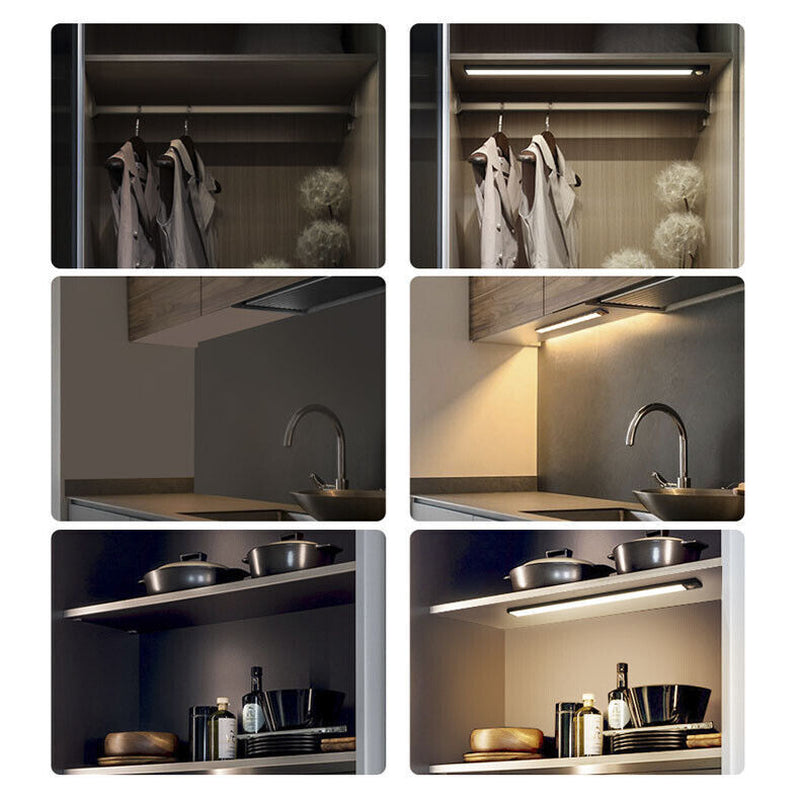 LED Motion Sensor under Closet Light Rechargeable Magnetic Cabinet Dimmable Lamp