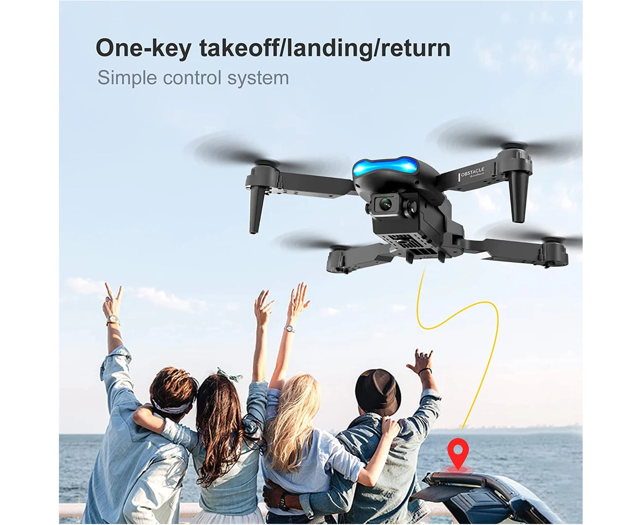 RC Drone with 4K Camera, Mini Drone for Kids and Adults, RC Quadcopter with 3D Flips, Obstacle Avoidance, Trajectory Flight