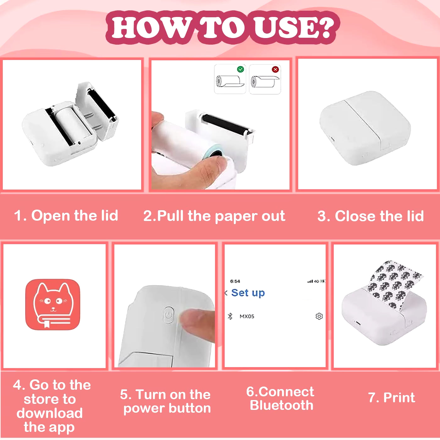 Mini Thermal Label Printer Smart Pocket Portable 