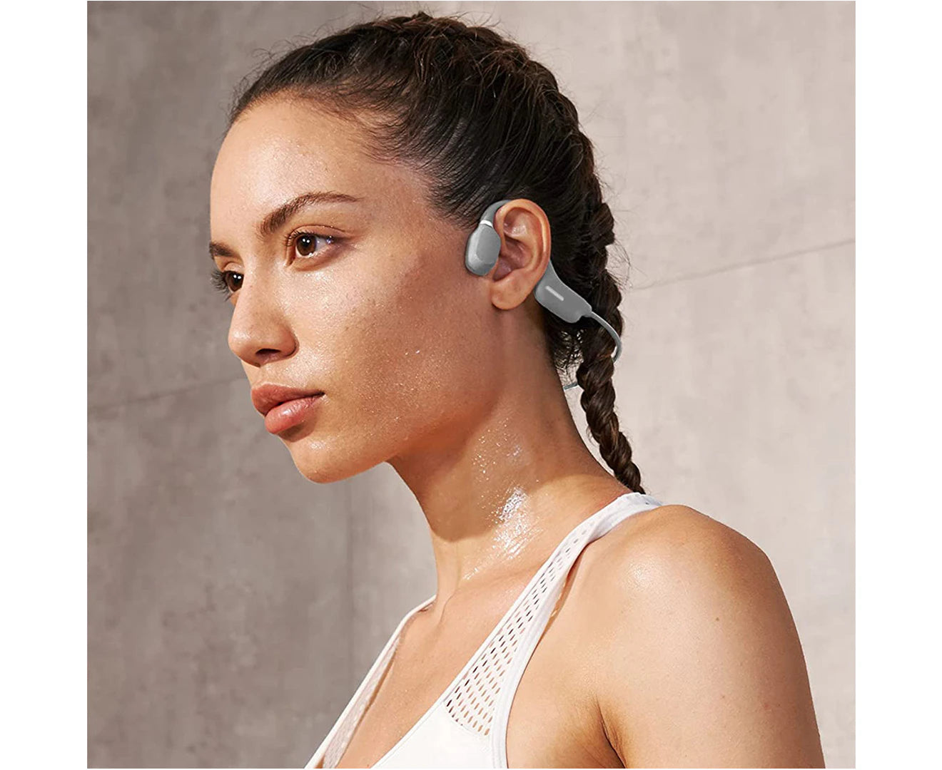 Wireless Sports Headphones with Mic Bluetooth 5.0 Waterproof and Sweatproof Headphones - Gray