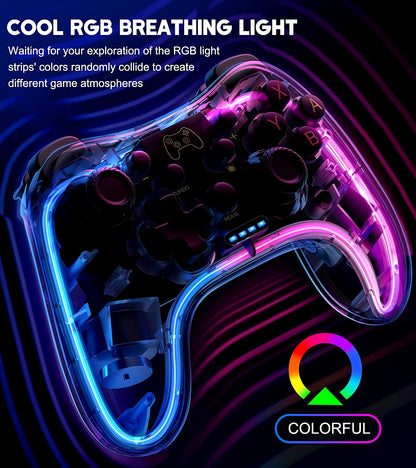 Controller with RGB Breathing LED, Switch Controllers Remote Supports Multi-Platform&App with Turbo