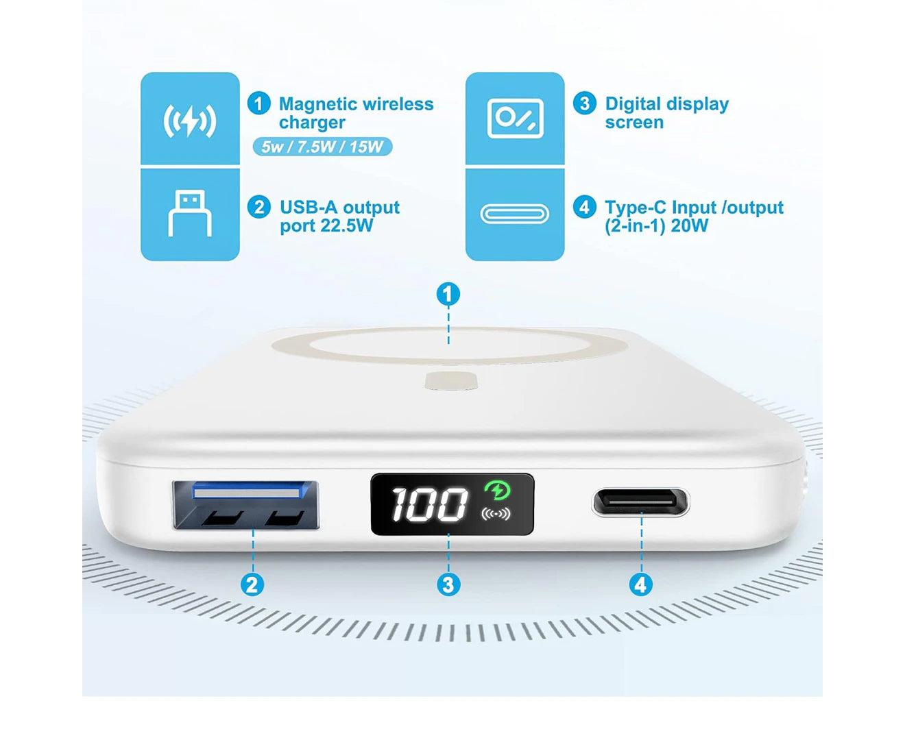 Magnetic Power Bank Wireless Charger 