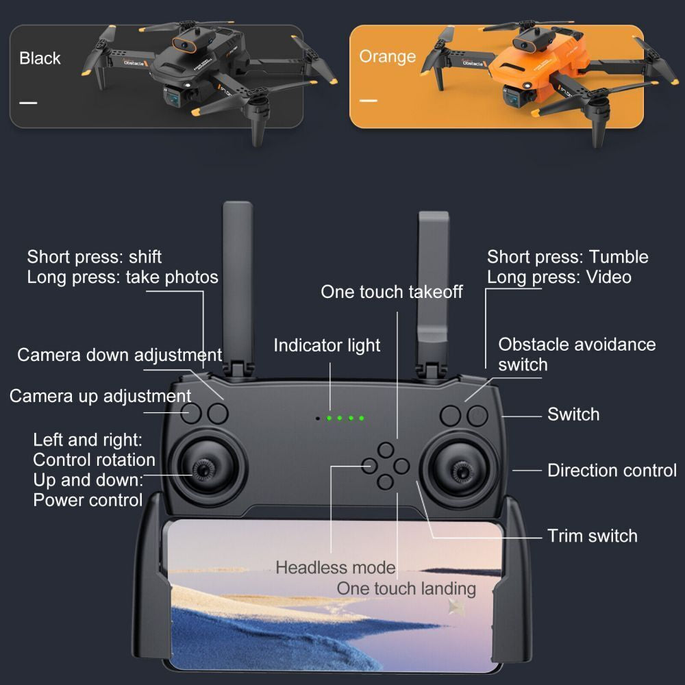 8K Drone with HD Camera GPS Drones Wifi FPV Foldable RC Quadcopter 3Battery Gift