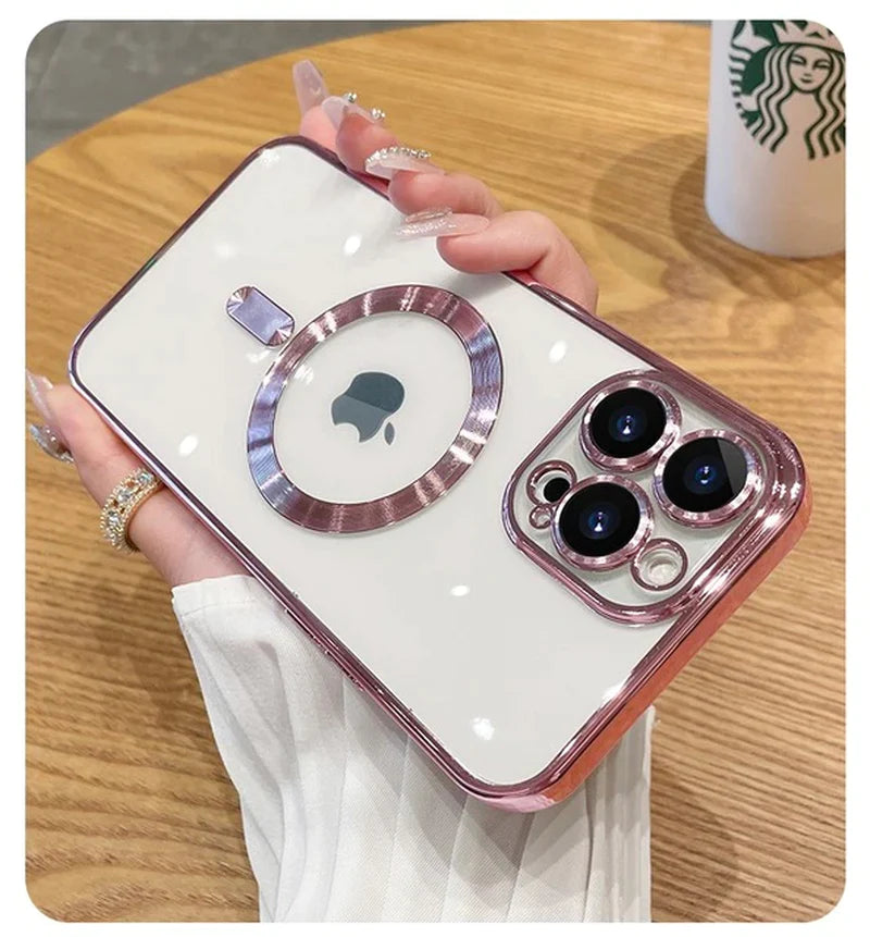 Luxury Transparent Magnetic for Magsafe Wireless Charging Case
