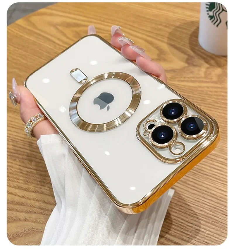 Luxury Transparent Magnetic for Magsafe Wireless Charging Case