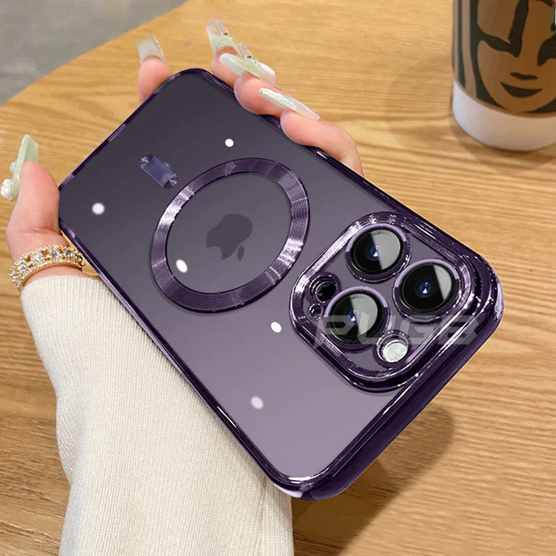 Luxury Transparent Magnetic for Magsafe Wireless Charging Case