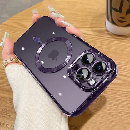 Luxury Transparent Magnetic for Magsafe Wireless Charging Case