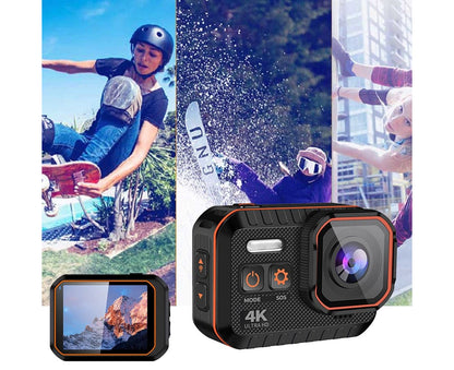 4K Resolution HD Waterproof Sports Action Mini Cameras- USB Charging - Black