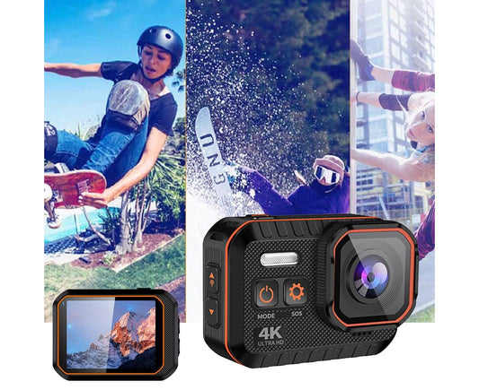 4K Resolution HD Waterproof Sports Action Mini Cameras- USB Charging - Black