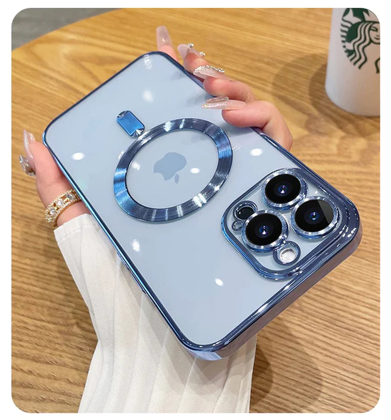 Luxury Transparent Magnetic for Magsafe Wireless Charging Case