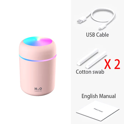 300Ml H2O Air Humidifier Portable Mini USB Aroma Diffuser with Cool Mist for Bedroom Home Car Plants Purifier Humificador
