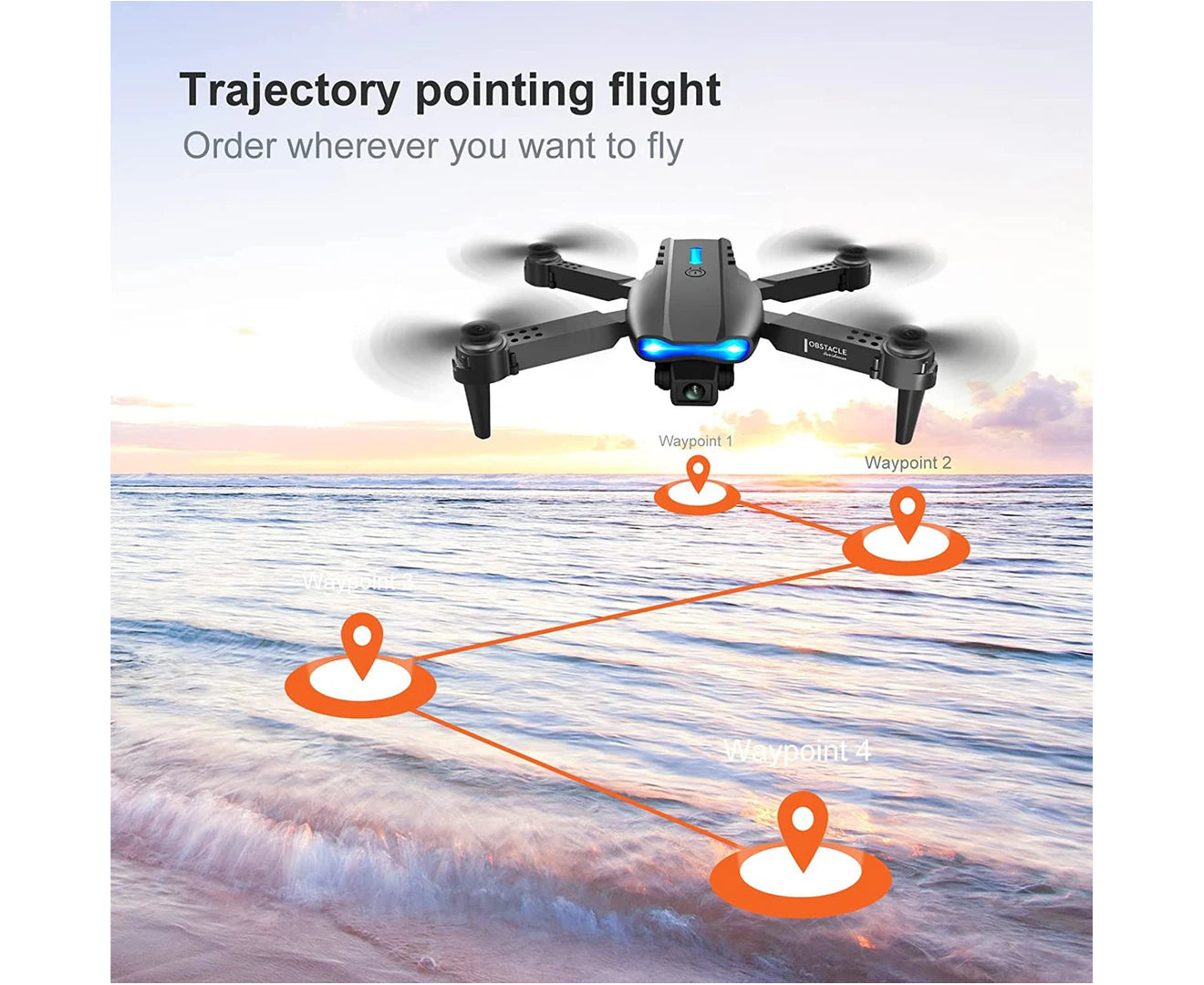 RC Drone with 4K Camera, Mini Drone for Kids and Adults, RC Quadcopter with 3D Flips, Obstacle Avoidance, Trajectory Flight