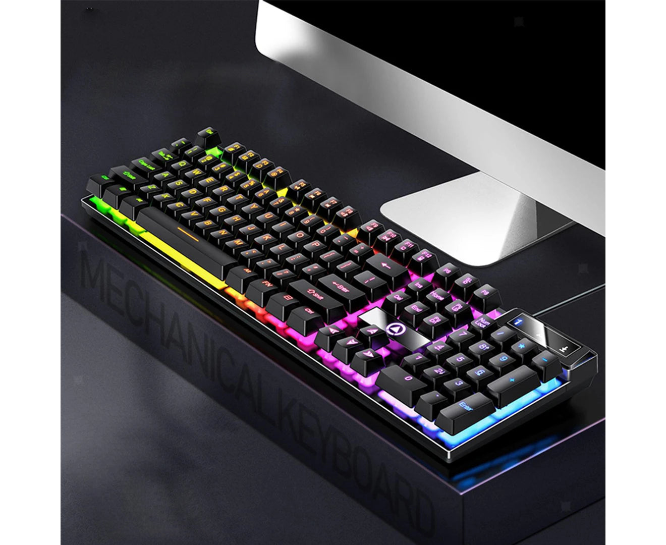 104 Keys Mechanical Gaming Keyboard Wired Backlit Keyboard - Grey