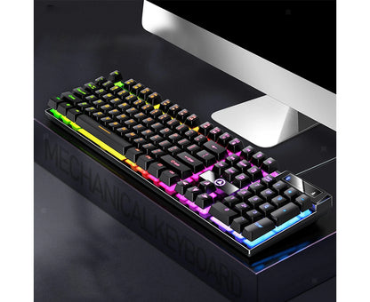 104 Keys Mechanical Gaming Keyboard Wired Backlit Keyboard - Grey